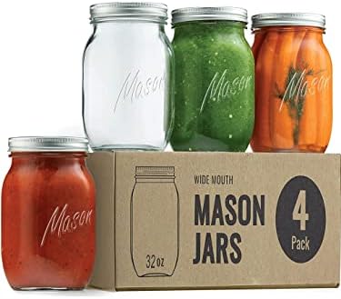 4-Pack Mason Jars with lids - Home Kitchen Canning Preserving _same_day