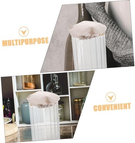 2-Piece Beige Cloth Airtight Jar Lids