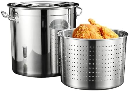 AIZYR 35cmx35cm Stainless Steel Stockpot for Boiling Seafood Turkeys