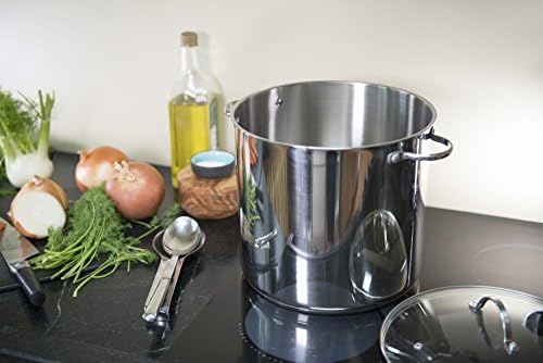 RSVP International 8-quart Stock Pot Stainless Steel ElectricGasInduction Safe 188 Steel
