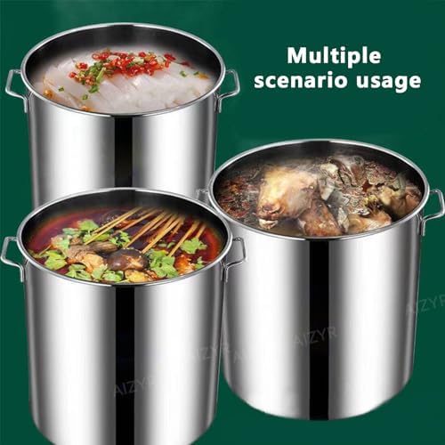 Stainless Steel Stockpot Durable Rust-Resistant Large Capacity Easy to Open Lid