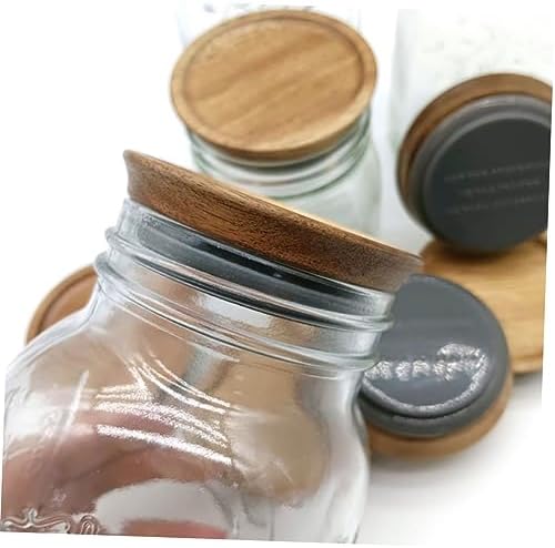 HOLIDYOYO 2pcs Mason Jar Wooden Covers 70mm
