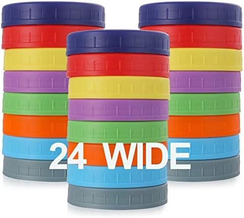 24-Pack Colorful Mason Jar Lids AOZITA