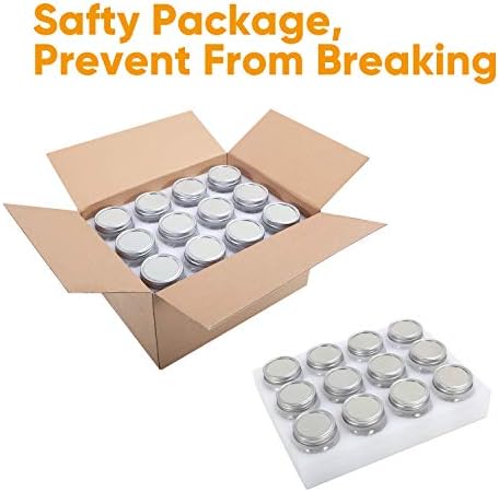 Accguan 8 OZ Mason Jars 24 Pack with Silver Lids and Bands