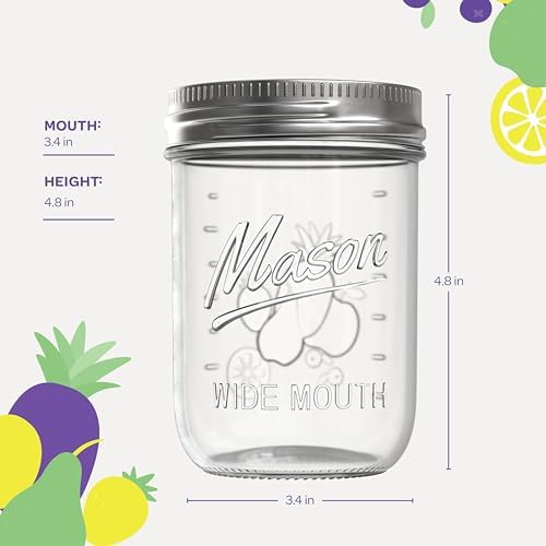 Premium Mason Jars for Canning Fermenting and More