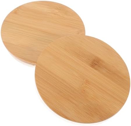 2PCS Bamboo Jar Lid Set Washable Glass Yogurt Jar Sealing Lids