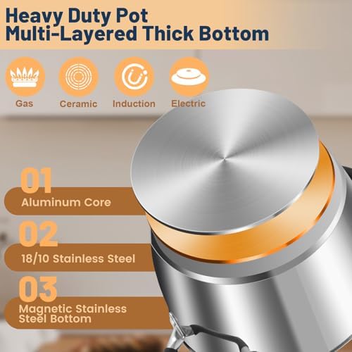 AOSIONStainless Steel Stock Pot for Cooking