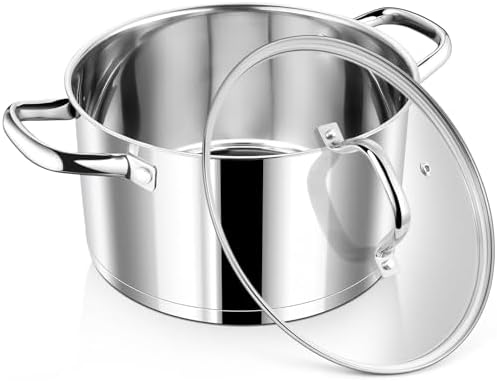 PP CHEF 6Qt Stockpot with Glass Lid and Tri-Ply Bottom