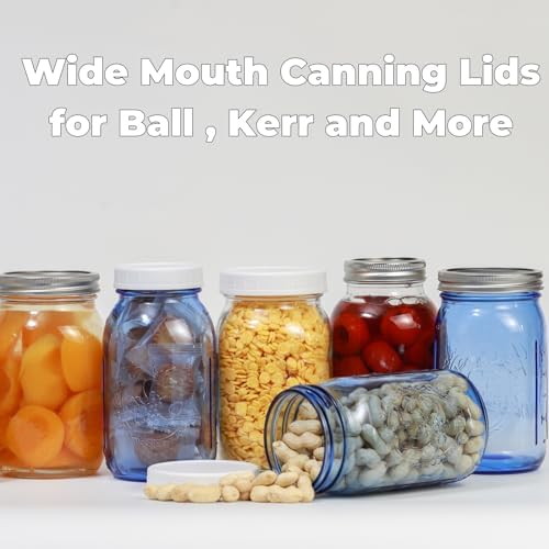 Premium 40-Piece Canning Lids with Rings for Wide-Mouth Mason Jars