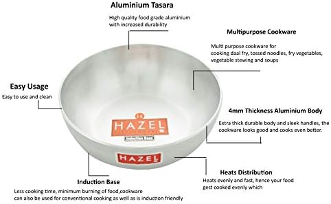 Hazel Induction Aluminum Kadai Cookware 2100ml