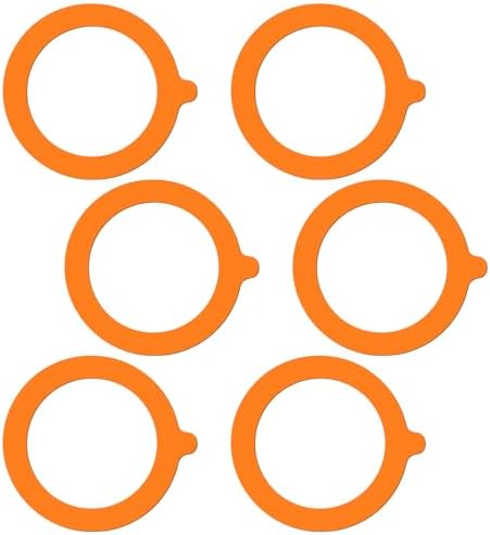 8-Piece Orange silicone Seals for Glass Jars Airtight Canning Gaskets