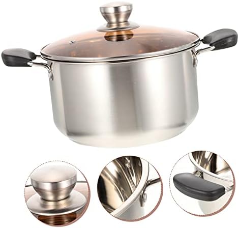 SHOWERORO Double Ear Stock Pot with Lid 1