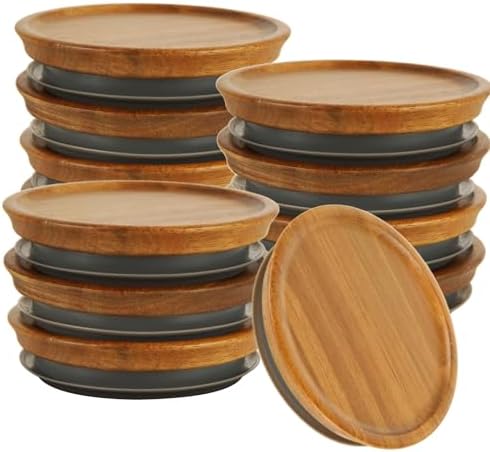 12PCS Acacia Wooden Mason Jar Lids
