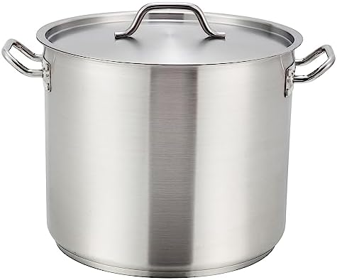 Winware Stainless Steel 32 Quart Stock Pot with Lid