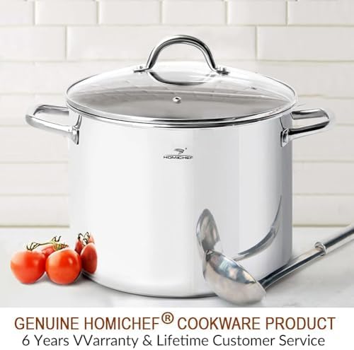 HOMICHEF 16 Quart Stockpot with Glass Lid