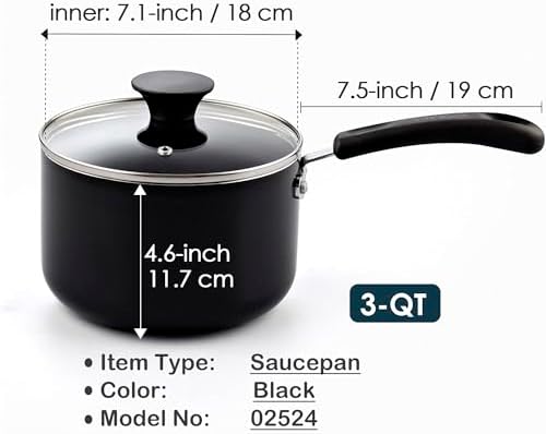 Perfect Nonstick 3-Qt Saucepan with Glass Lid