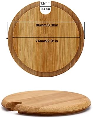 4-Piece Bamboo Mug Lids Heat-Resistant