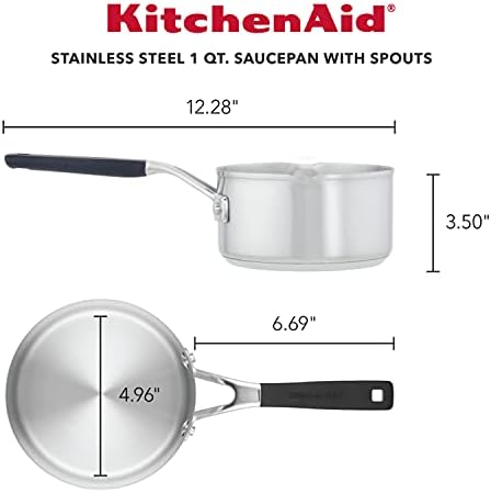 Quick Heat Easy Pour 1-Qt Stainless Saucepan