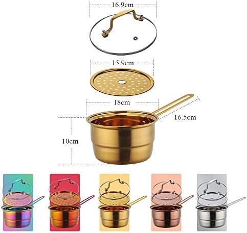 BYEGOU Stainless Steel Rainbow Steamer Pot Set with Glass Lid