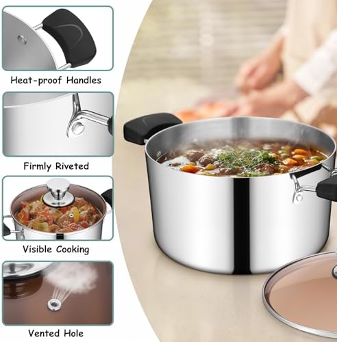 TeamFar 6QTStainless Steel Stockpot Set