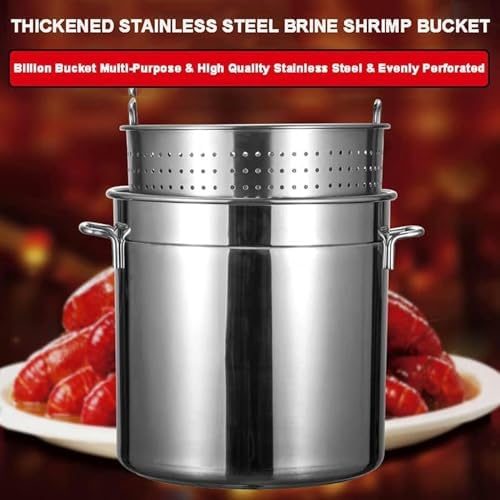 Wzglod Large Crawfish Boil Pot Heavy Duty Stainless Steel Stockpot