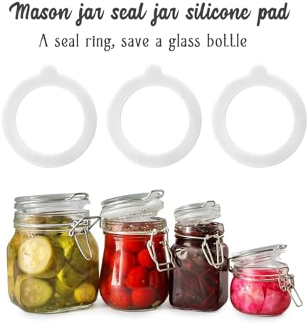 10-Pack Silicone Jar Gaskets for Glass Jars