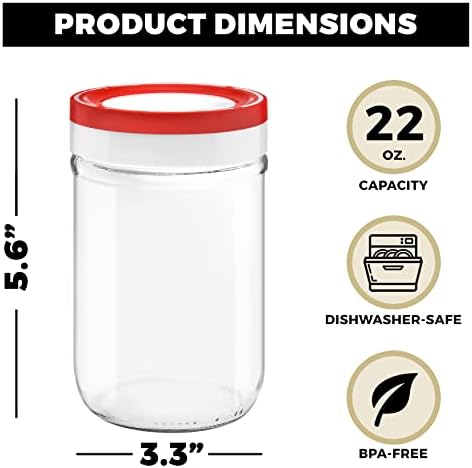 Tribello 22oz Mason JarsWide MouthPerfect for Canning StorageCapacity2x22oz