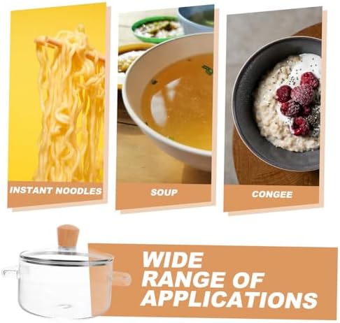 PPZZY Transparent glass cooking pot with lid