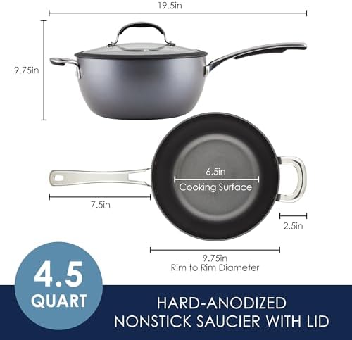 Master Your Cooking with Rachael Ray Hard Anodized Nonstick Saucier Pan