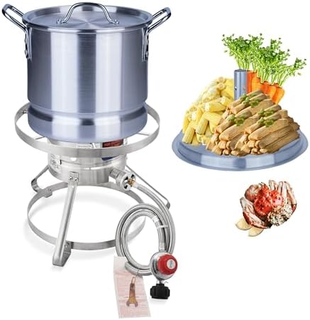 Portable Stockpot with Steamer for Outdoor Cooking