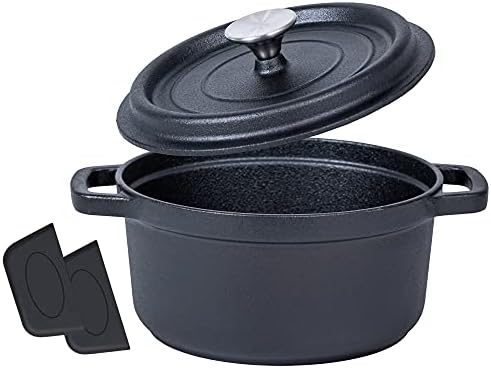 4 Quart Bruntmor Cast Iron Braising Pan with Lid and Handles