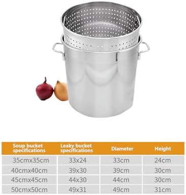 Sturdy Stainless Steel Boil Pot with Basket 45QT Seafood Cooking Pot Boil Fry