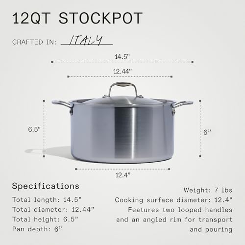 Made In 12 Quart Stainless Steel Stock Pot With Lid