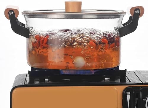 High-Borosilicate Glass Cooking Pot Heat Resistant Easy Cleaning