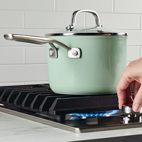 3 Quart KitchenAid Hard Anodized Ceramic Nonstick Sauce Pan With Lid Pistachio
