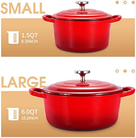 Enameled Cast Iron Dutch Oven Set - Easy Cooking Health and Versatility