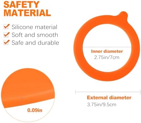 8PCS Leak-Proof Silicone Gasket Set for Mason Jars Orange