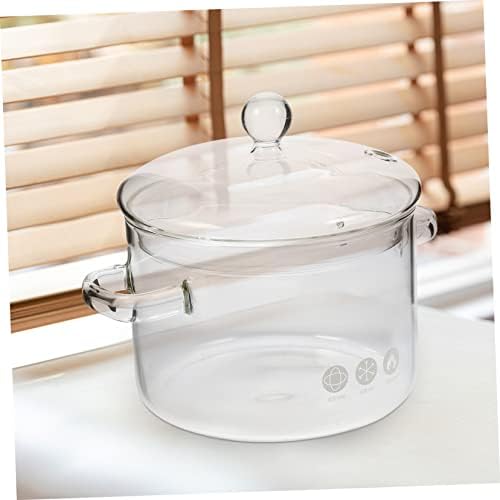 STOBAZA Glass Stew Pot 1500ml with Dual Handle and Lid