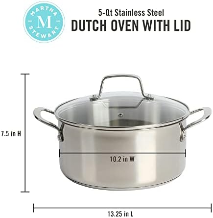 Martha Stewart Castelle 5-Quart Stainless Steel Dutch Oven