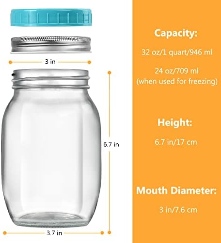 Perfect for Preserving Meal Prep Mason Jars with Lids Home Kitchen Essential