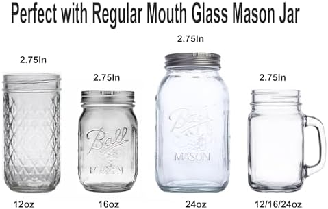 QurHapzy Mason Jar Pour Spouts2-Pack Black Dust-Free