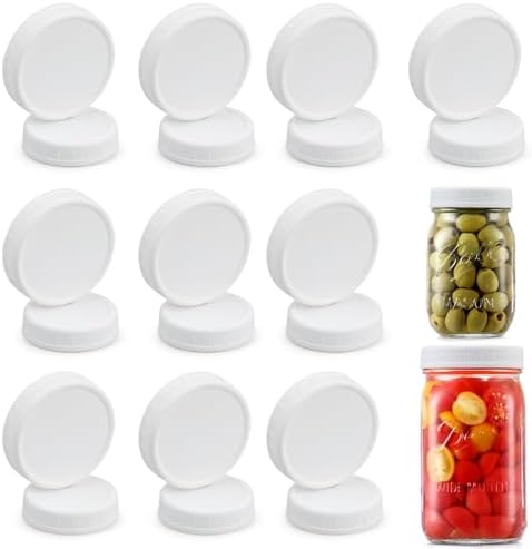 AOZITA 10 Wide 10 Regular Mouth Mason Jar Lids White
