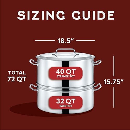 Concord Extra Large Stainless Steel Steamer Braiser Pot
