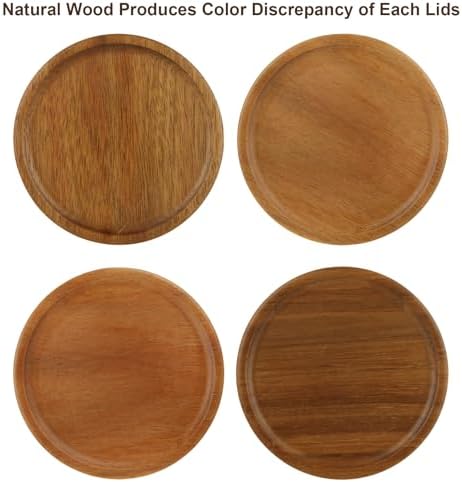 12PCS Acacia Wooden Mason Jar Lids
