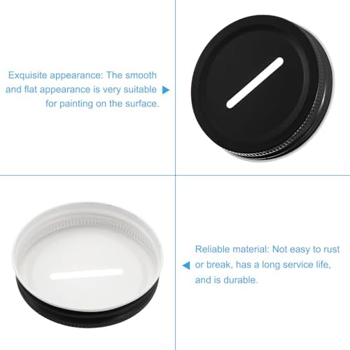 12Pcs Metal Coin Slot Lid Black