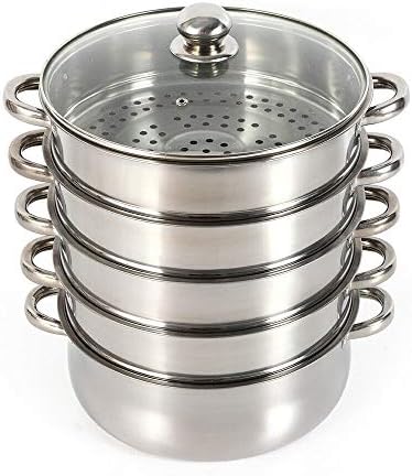 Sturdy 5-Tier Stock Pot with Glass Lid