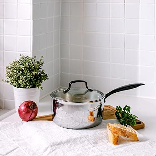 Groldties 3QT Tri-Ply Stainless Steel Saucepan