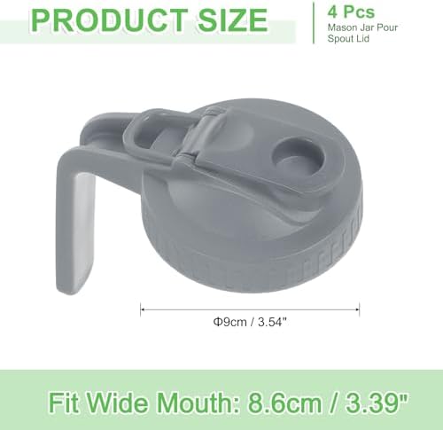 uxcell 4Pcs Mason Jar Pour Spout Lid with Handle
