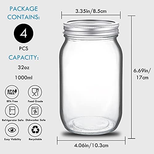 Wide Mouth Mason Jars for Preserving Cooking