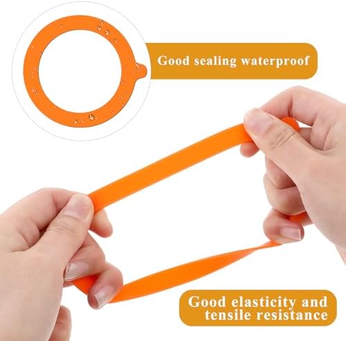 8-Piece Orange silicone Seals for Glass Jars Airtight Canning Gaskets